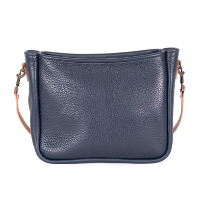 RENNIE LEATHER SHOULDER BAG - LARGE - NAVY