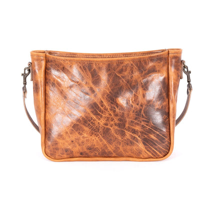 RENNIE LEATHER SHOULDER BAG - LARGE - PEANUT BISON