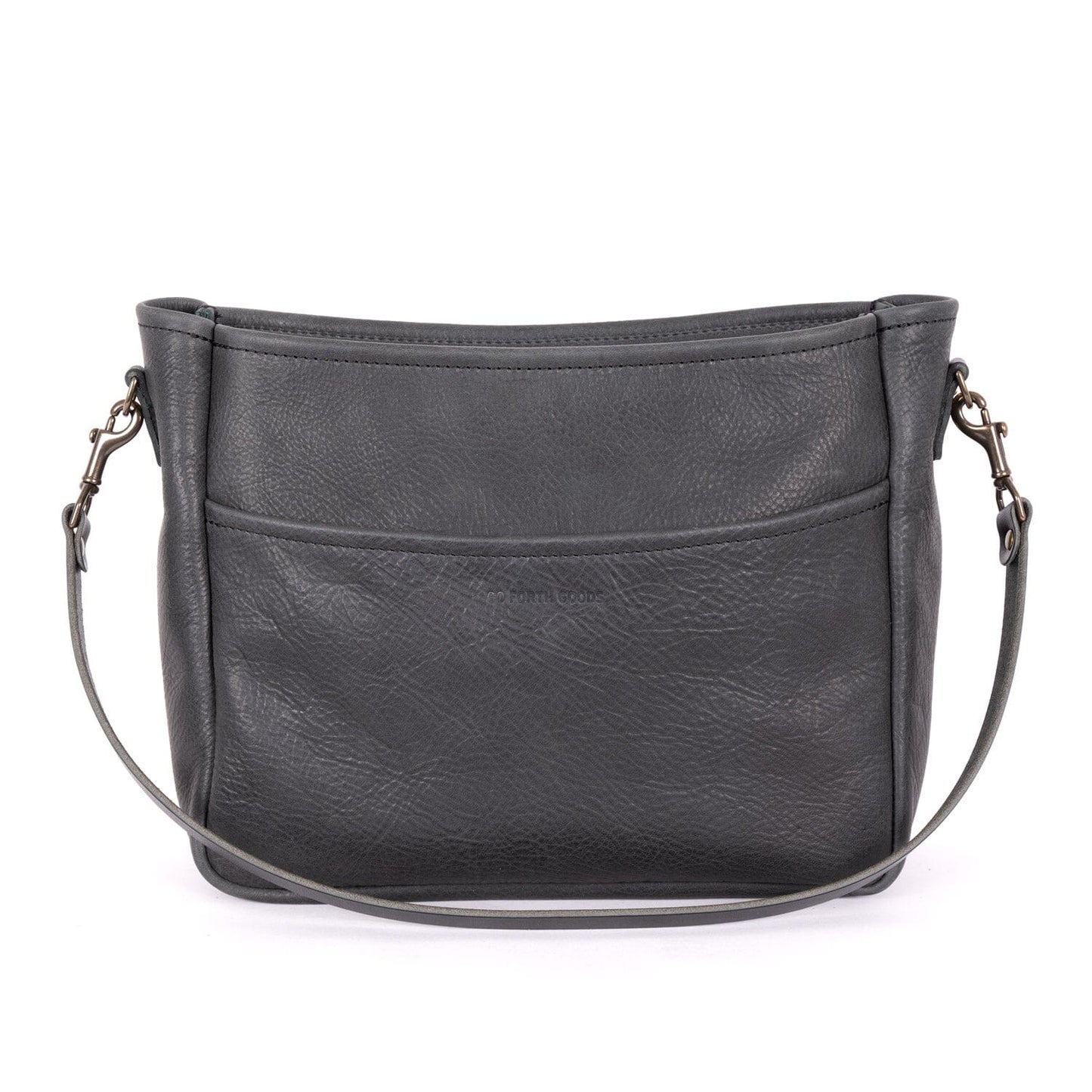 RENNIE LEATHER SHOULDER BAG - LARGE - RAVEN