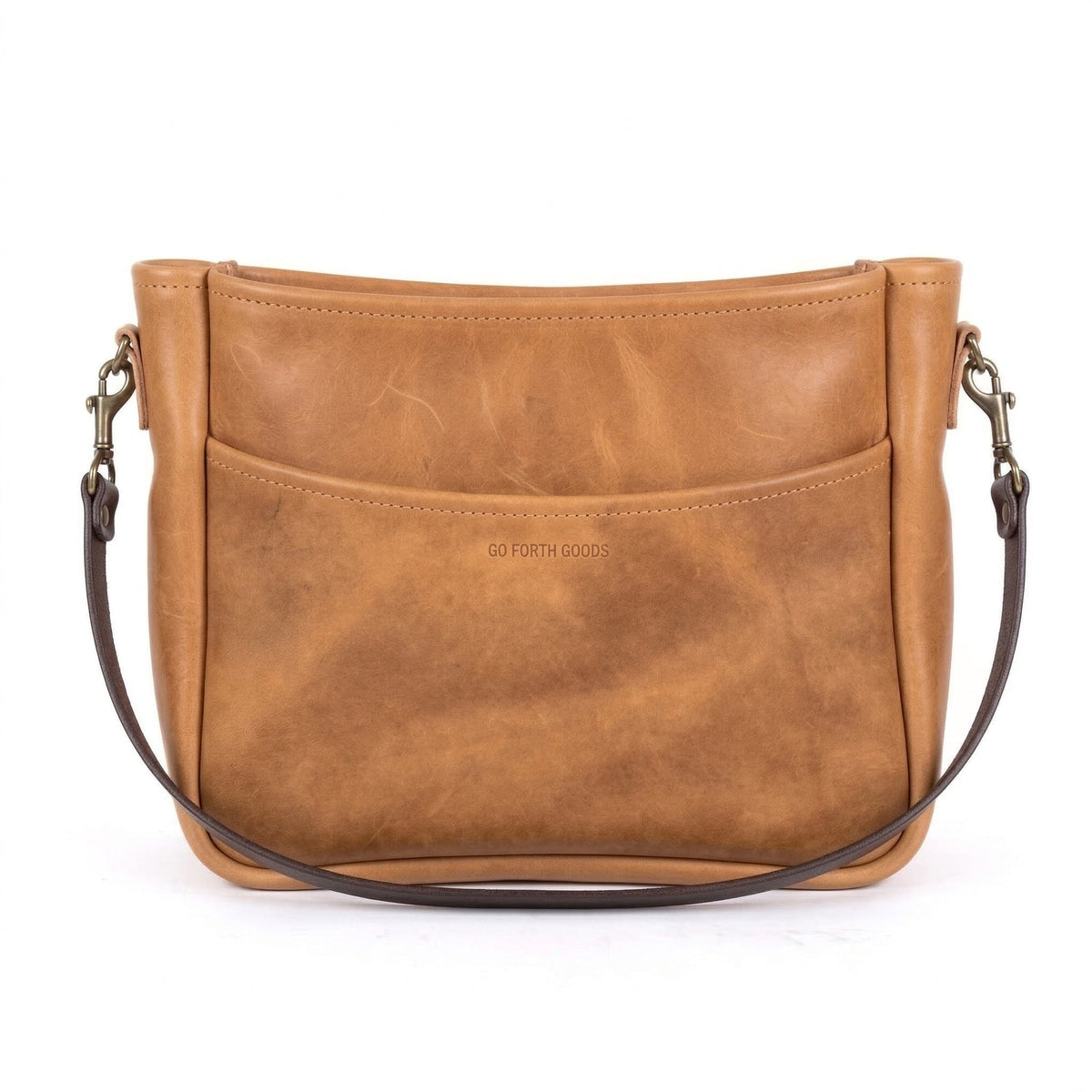 RENNIE LEATHER SHOULDER BAG - LARGE - TOBACCO