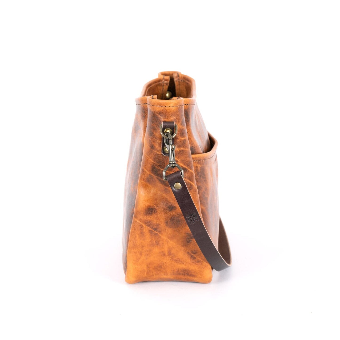 RENNIE LEATHER SHOULDER BAG - LARGE - PEANUT BISON