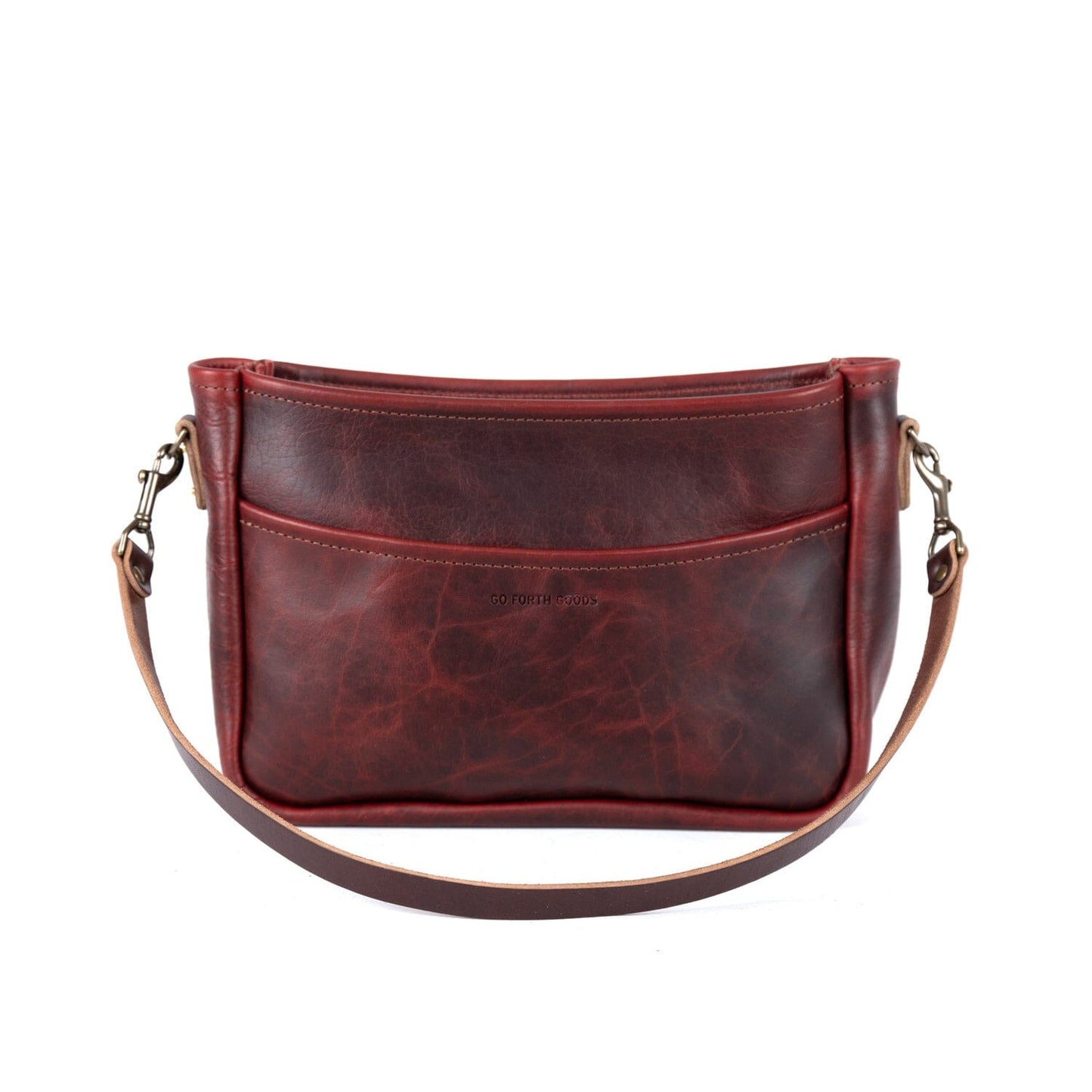 RENNIE LEATHER SHOULDER BAG - LARGE - WINE BISON