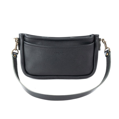 RENNIE LEATHER SHOULDER BAG - BLACK