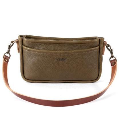 RENNIE LEATHER SHOULDER BAG - OLIVE
