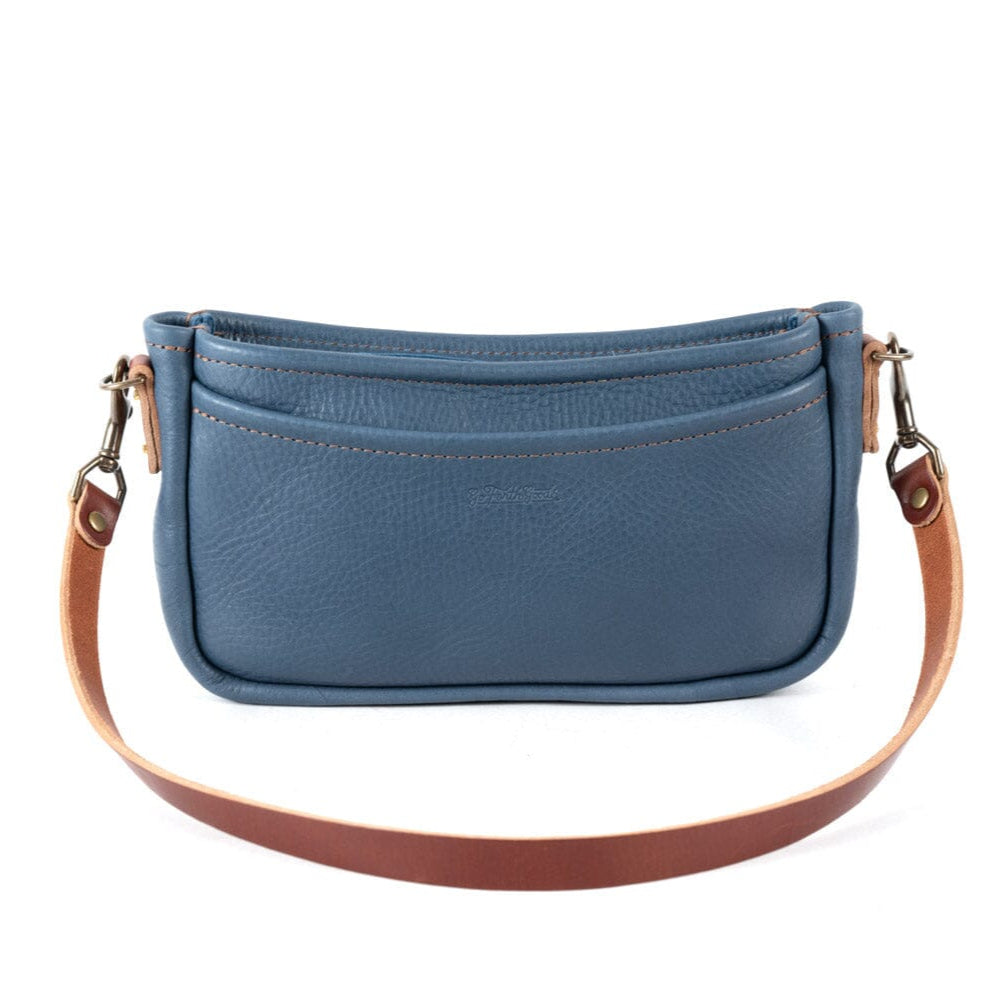 RENNIE LEATHER SHOULDER BAG - SMOKEY BLUE
