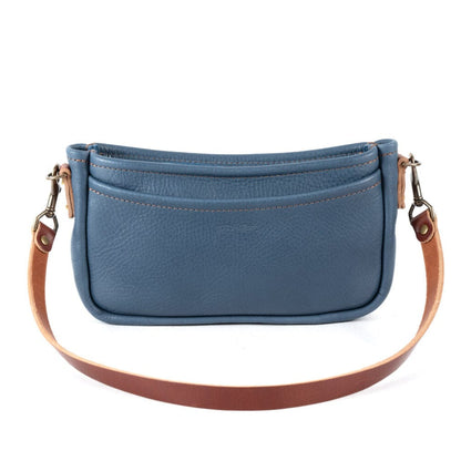 RENNIE LEATHER SHOULDER BAG - SMOKEY BLUE