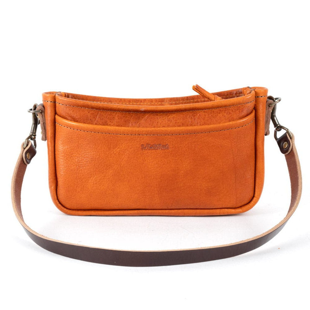 RENNIE LEATHER SHOULDER BAG - TANGERINE BISON