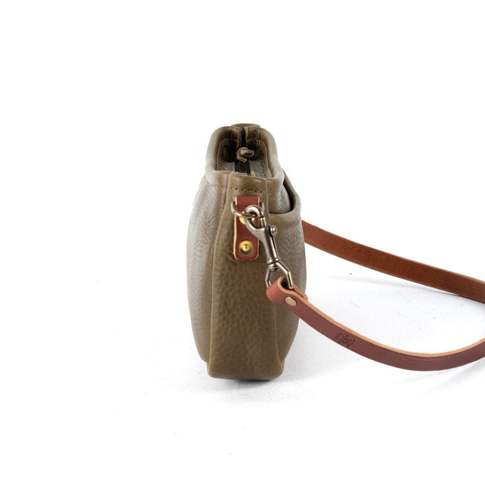 RENNIE LEATHER SHOULDER BAG - OLIVE