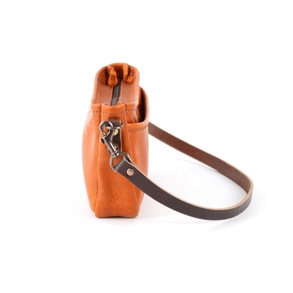 RENNIE LEATHER SHOULDER BAG - TANGERINE BISON