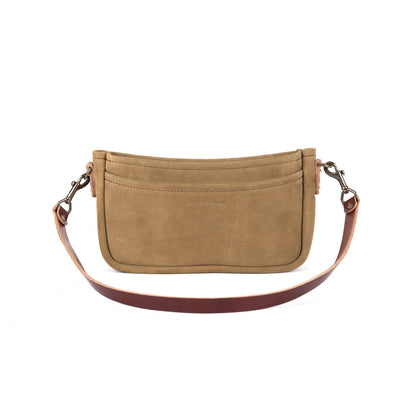 RENNIE LEATHER SHOULDER BAG - PISTACHIO SUEDE