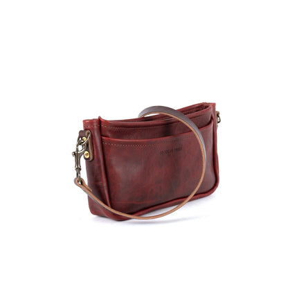 RENNIE LEATHER SHOULDER BAG - WINE BISON