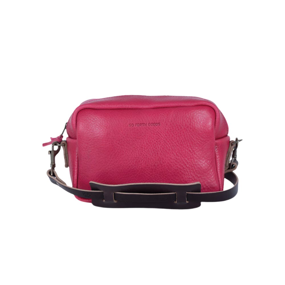 SARAH LEATHER CROSSBODY - LARGE - FUCHSIA
