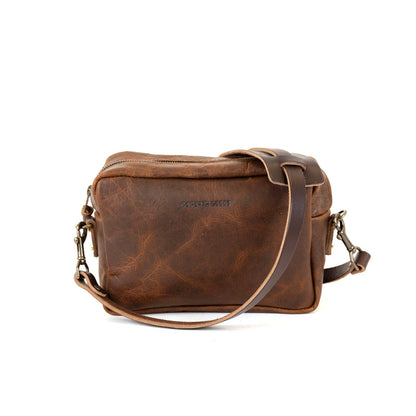 SARAH LEATHER CROSSBODY - HICKORY BISON