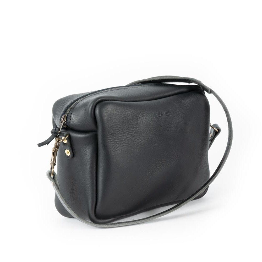 SARAH LEATHER CROSSBODY - LARGE - BLACK