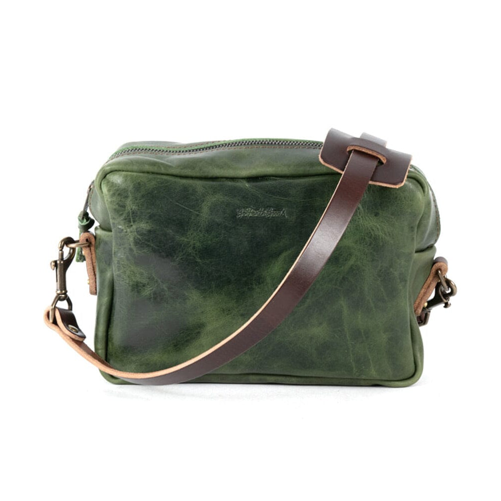 SARAH LEATHER CROSSBODY - LARGE - JADE BISON