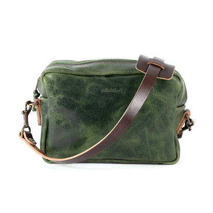 SARAH LEATHER CROSSBODY - LARGE - JADE BISON