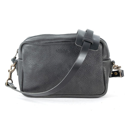 SARAH LEATHER CROSSBODY - LARGE - RAVEN