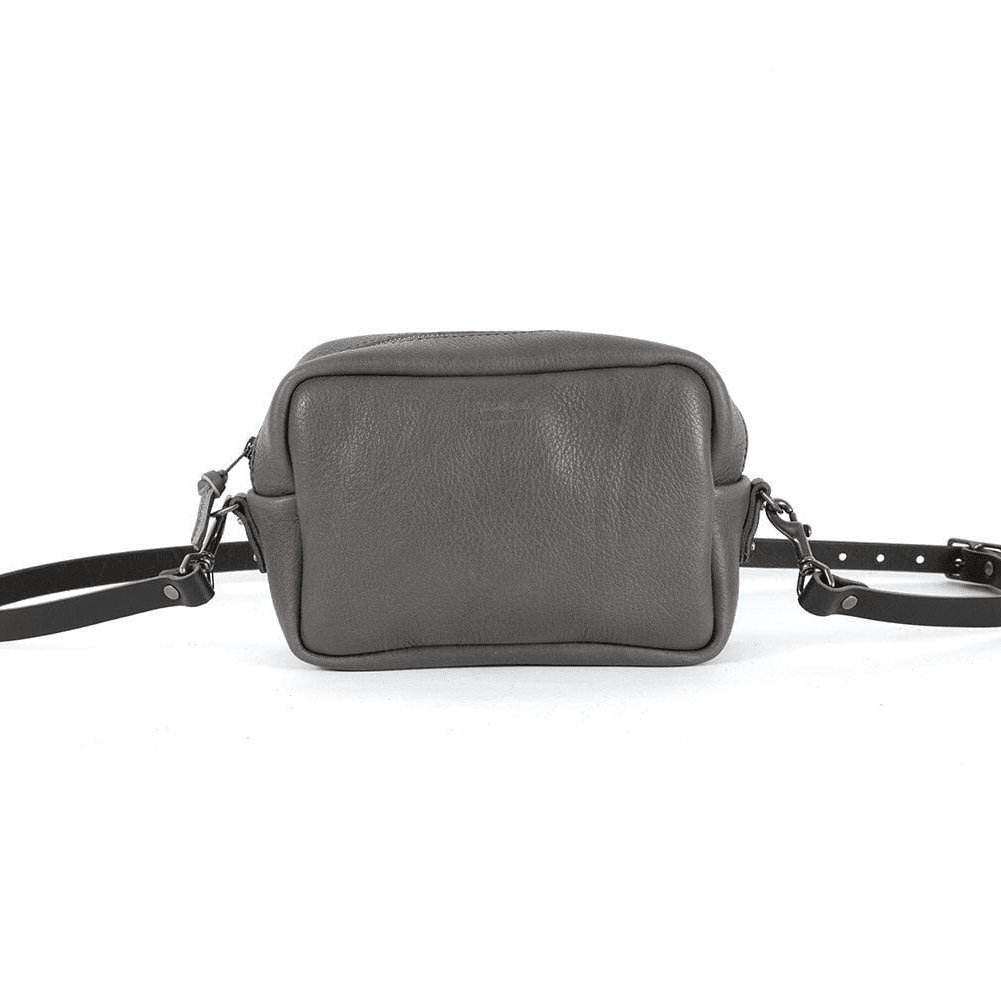 SARAH LEATHER CROSSBODY - LEAD GRAY
