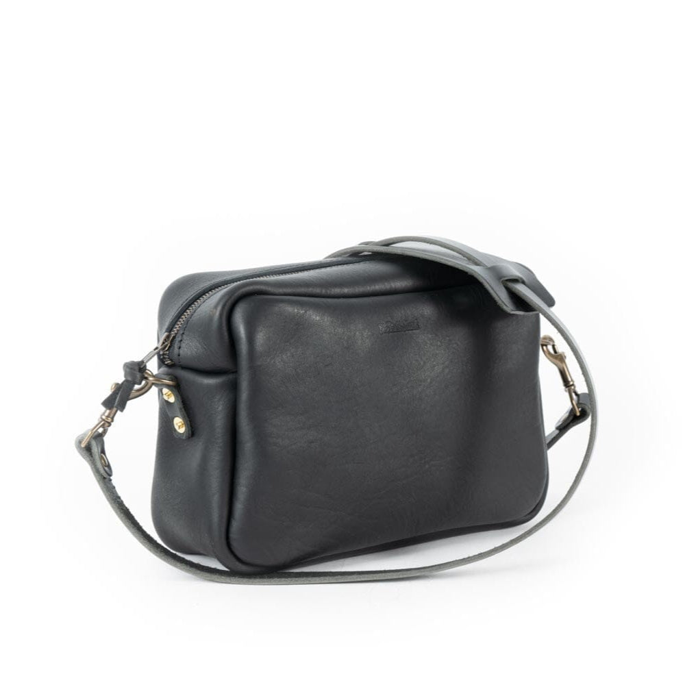 SARAH LEATHER CROSSBODY - MEDIUM - BLACK