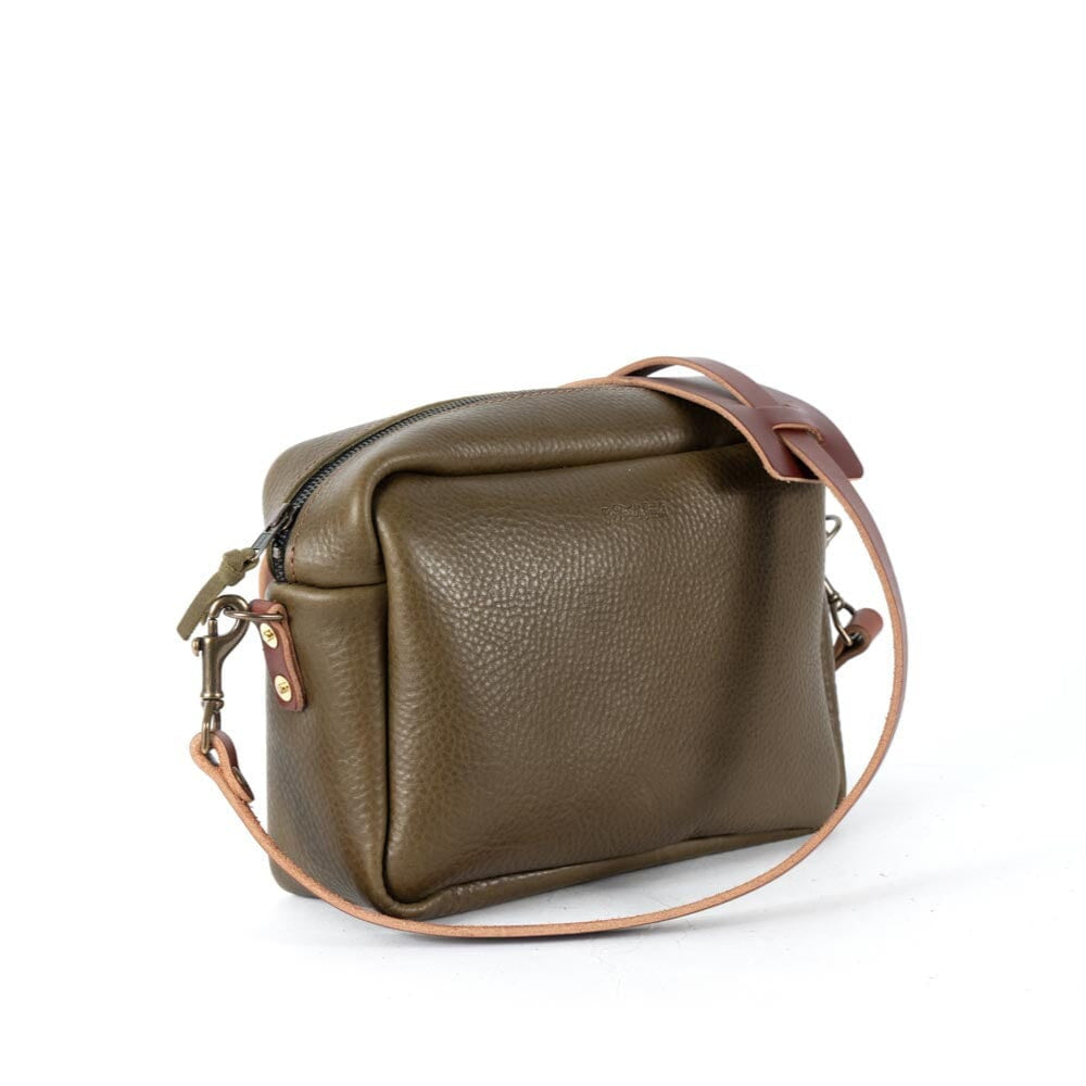SARAH LEATHER CROSSBODY - MEDIUM - OLIVE