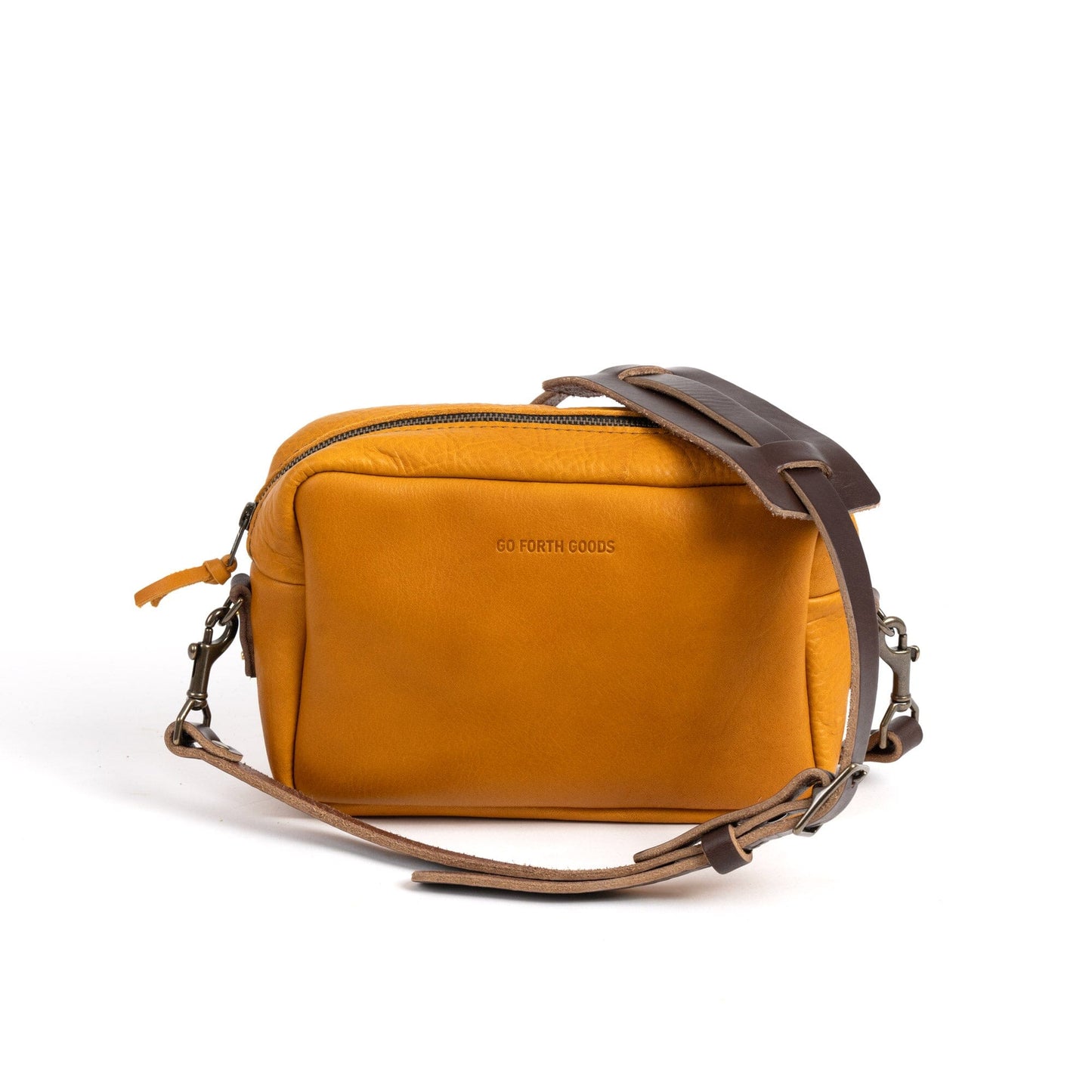 SARAH LEATHER CROSSBODY - MUSTARD YELLOW