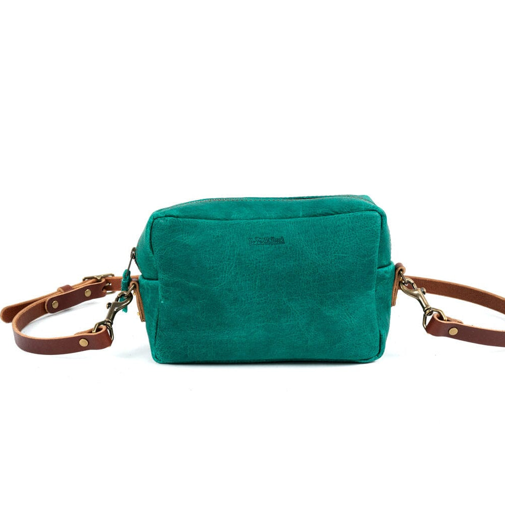 SARAH LEATHER CROSSBODY - PINE GREEN BISON