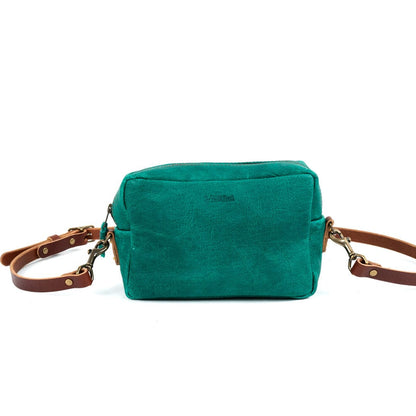 SARAH LEATHER CROSSBODY - PINE GREEN BISON