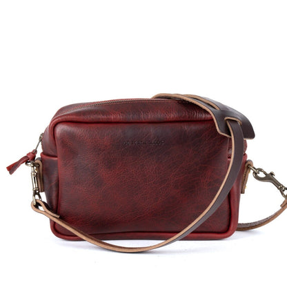 SARAH LEATHER CROSSBODY - WINE BISON