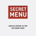 SWITCH ZIPPER TO TOP ON FANNY PACK