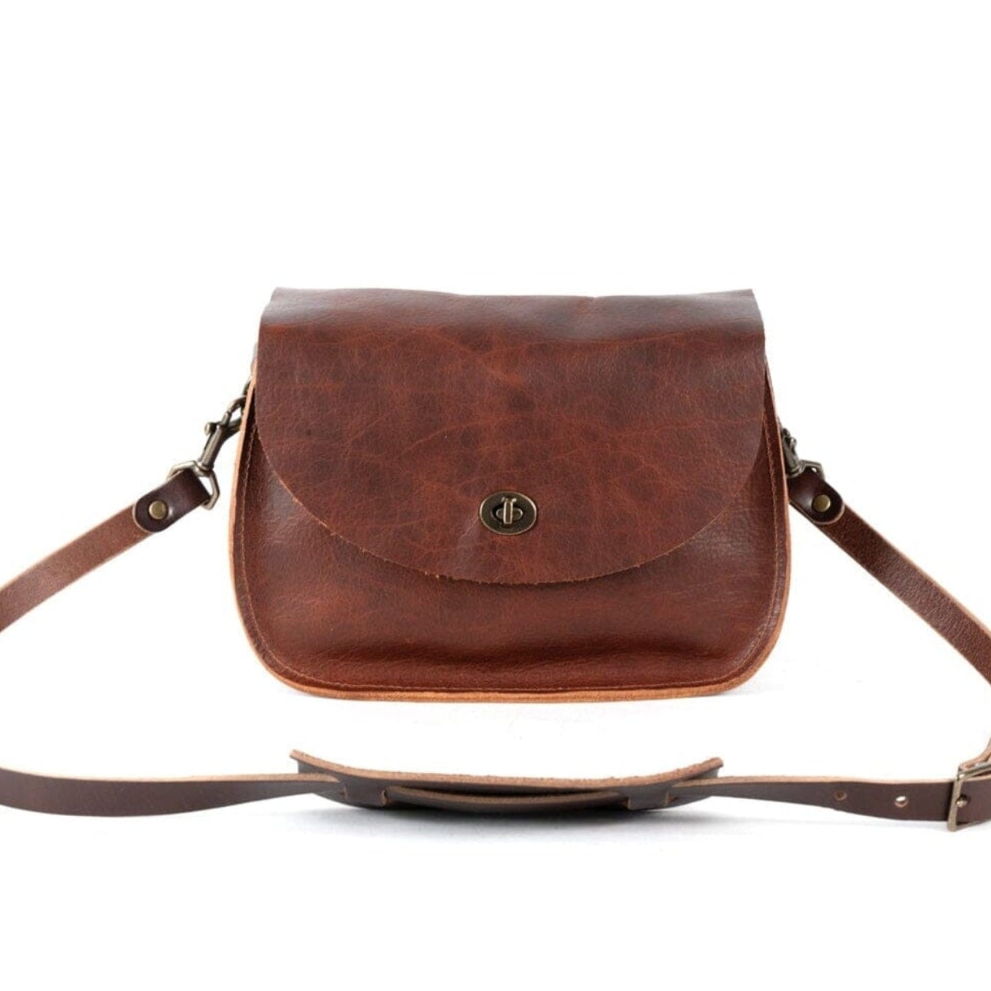 VIVIAN SATCHEL LEATHER CROSSBODY DELUXE - WHISKY BISON