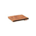 LEATHER TOP ZIPPER POUCH - PEANUT BISON