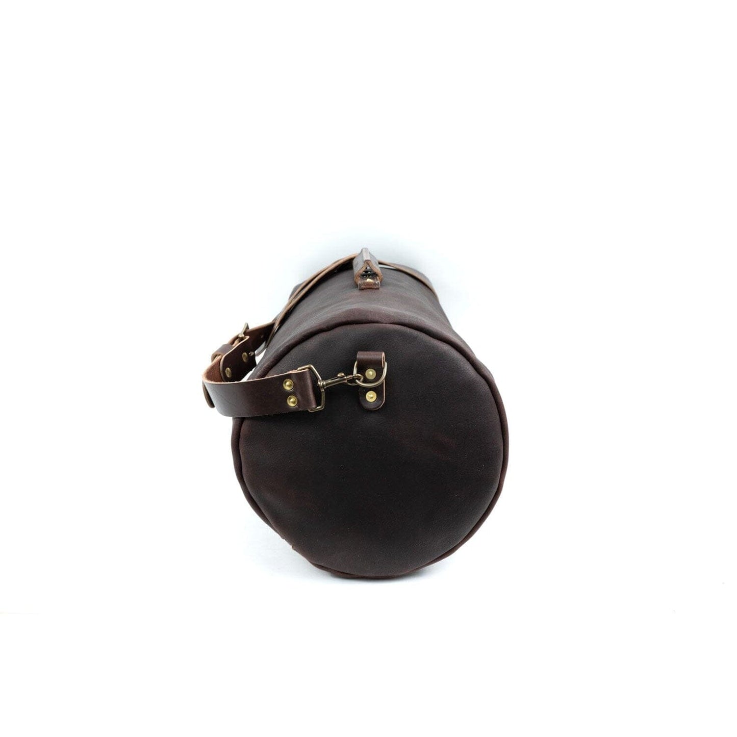 GUNNAR ZIPPERED LEATHER DUFFLE BAG - MILITARY STYLE DUFFLE BAG