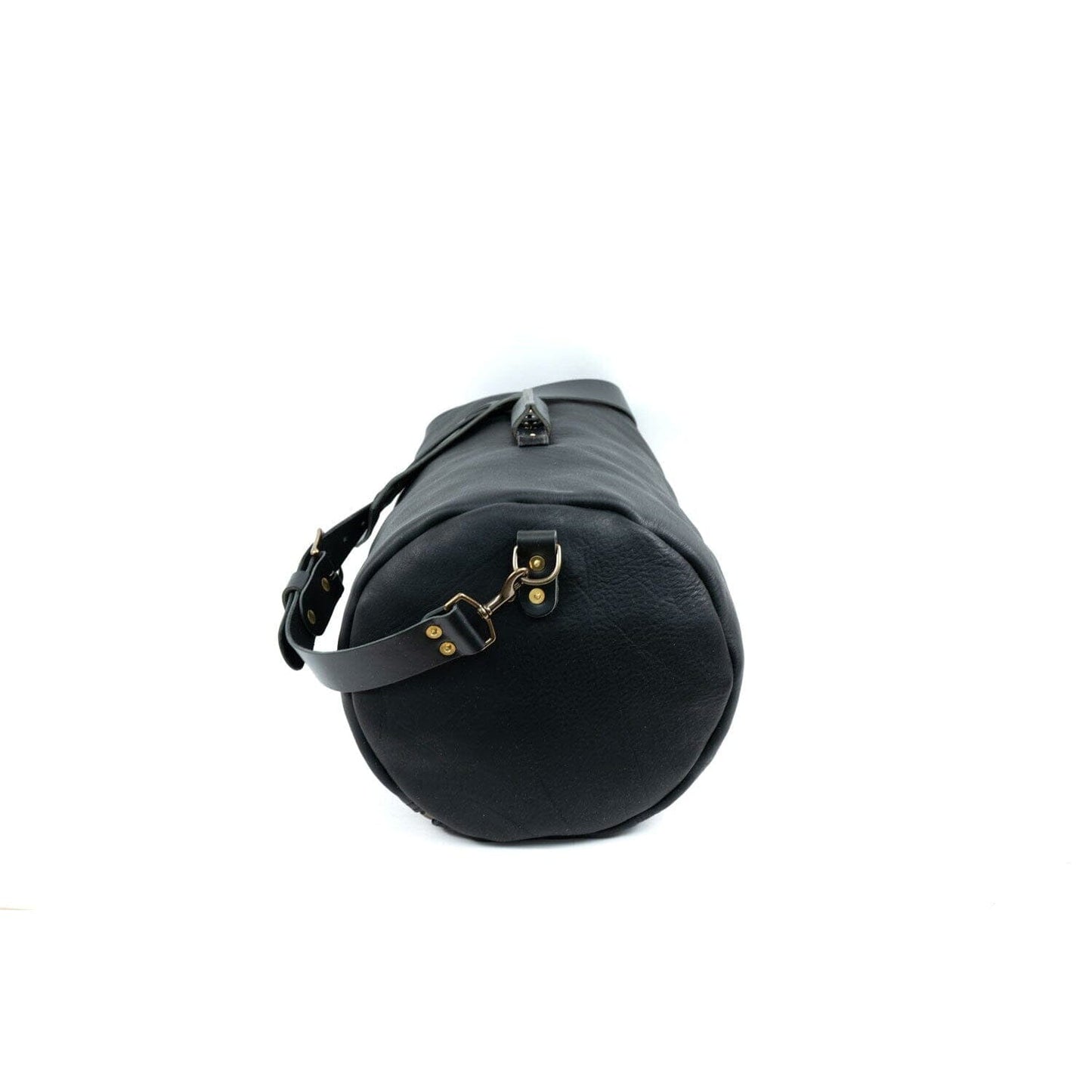 GUNNAR ZIPPERED LEATHER DUFFLE BAG - MILITARY STYLE DUFFLE BAG