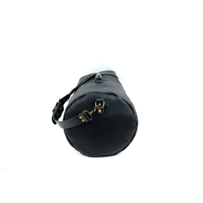 GUNNAR ZIPPERED LEATHER DUFFLE BAG - MILITARY STYLE DUFFLE BAG