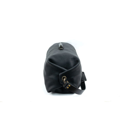 GUNNAR ZIPPERED LEATHER DUFFLE BAG - MILITARY STYLE DUFFLE BAG