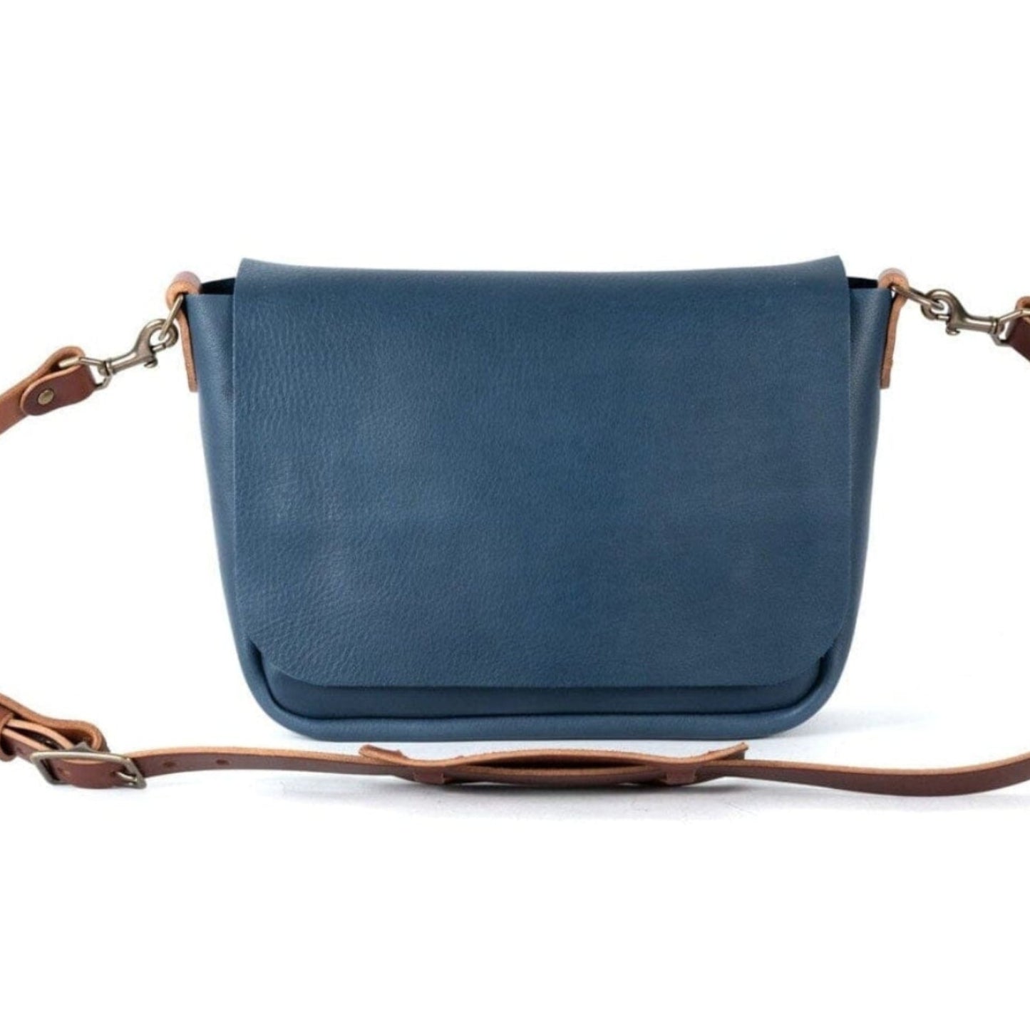 KINDLE LEATHER SATCHEL - SMOKEY BLUE