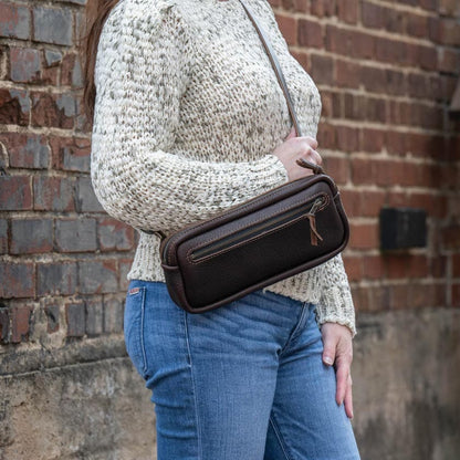 LEATHER FANNY PACK / LEATHER WAIST BAG - DELUXE - OLIVE