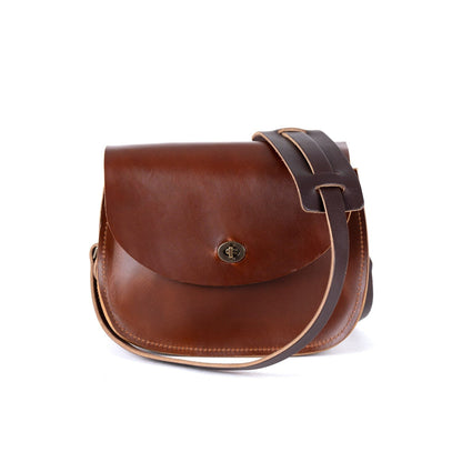 VIVIAN SATCHEL LEATHER CROSSBODY - CHESTNUT