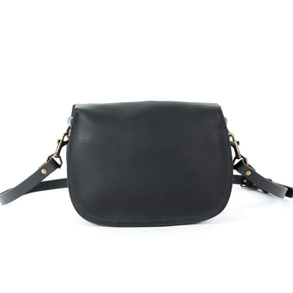 VIVIAN SATCHEL LEATHER CROSSBODY - BLACK
