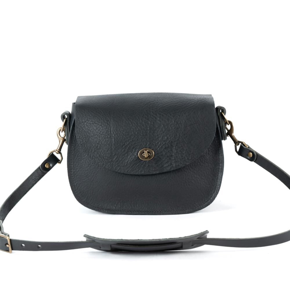 VIVIAN SATCHEL LEATHER CROSSBODY - BLACK