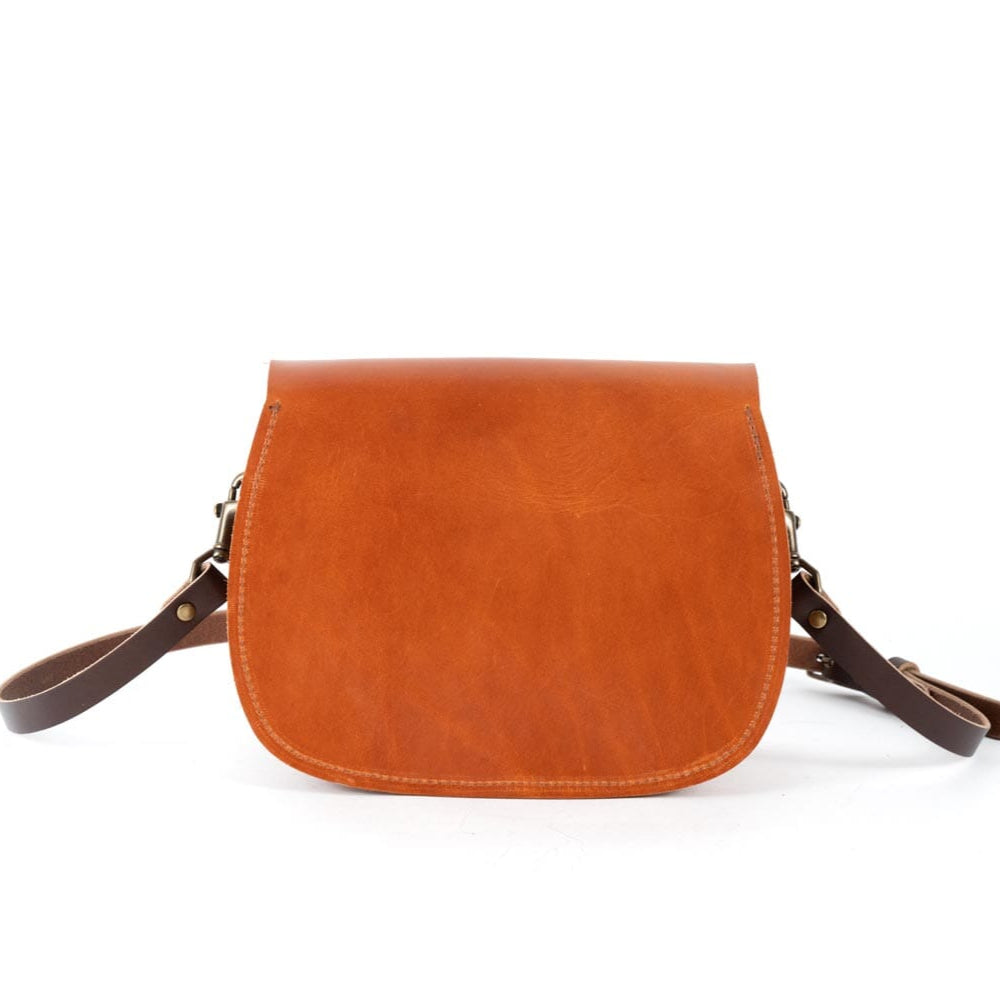 VIVIAN SATCHEL LEATHER CROSSBODY - CARAMEL