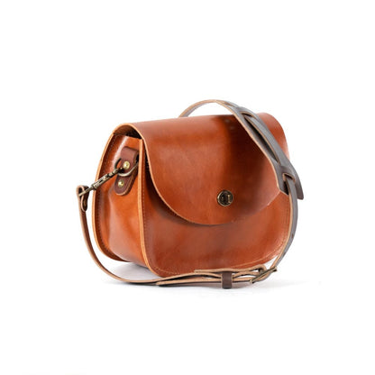 VIVIAN SATCHEL LEATHER CROSSBODY - CARAMEL