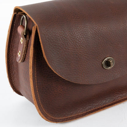 VIVIAN SATCHEL LEATHER CROSSBODY DELUXE - MOCHA