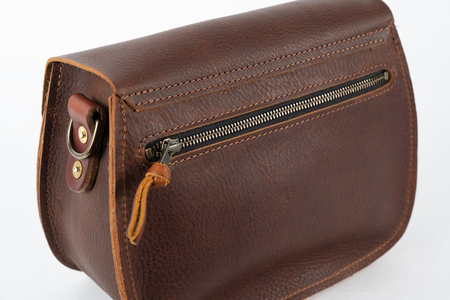 VIVIAN SATCHEL LEATHER CROSSBODY DELUXE - SAGE GREEN BISON