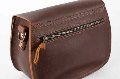 VIVIAN SATCHEL LEATHER CROSSBODY DELUXE - SAGE GREEN BISON