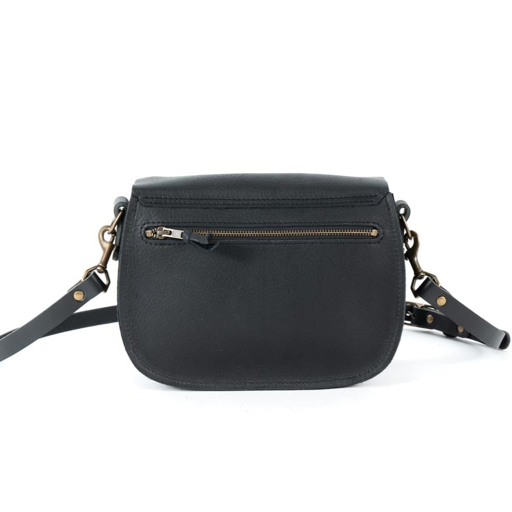 VIVIAN SATCHEL LEATHER CROSSBODY DELUXE - BLACK