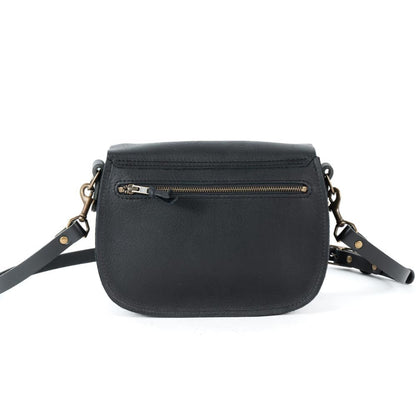 VIVIAN SATCHEL LEATHER CROSSBODY DELUXE - BLACK