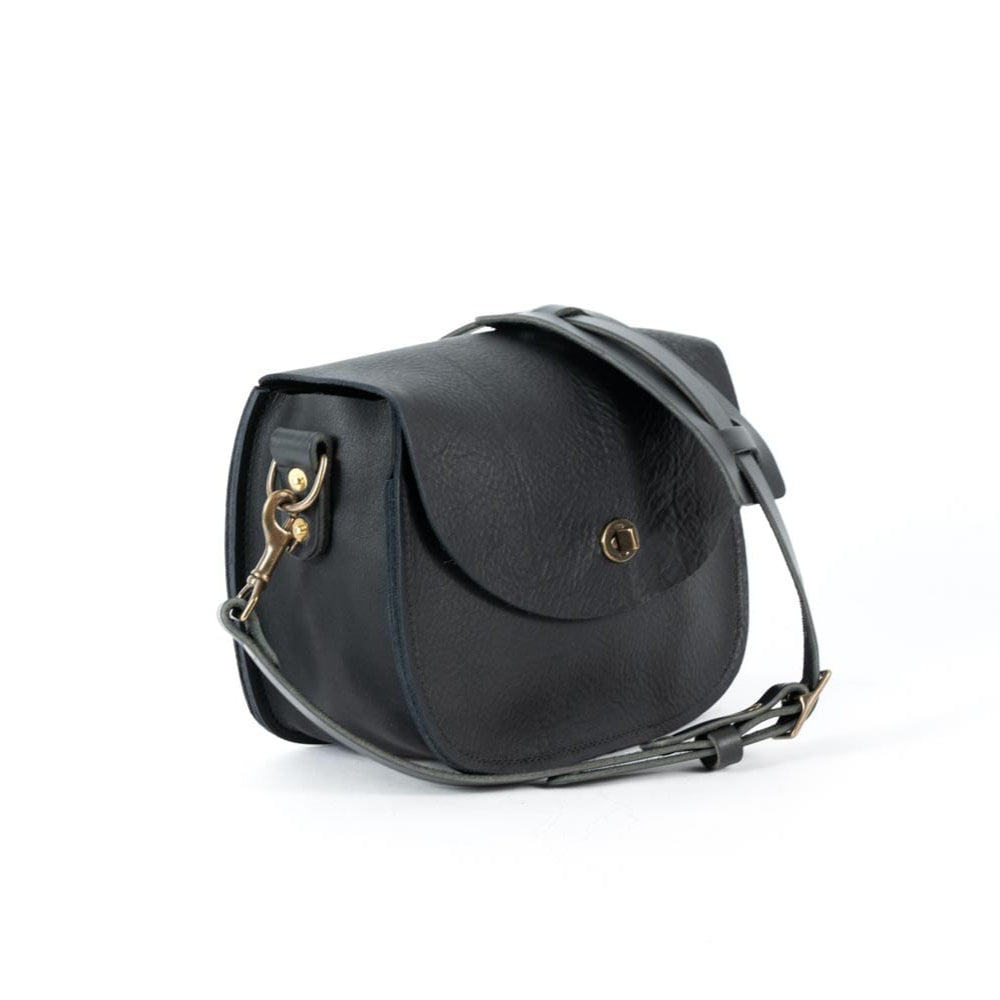 VIVIAN SATCHEL LEATHER CROSSBODY DELUXE - BLACK