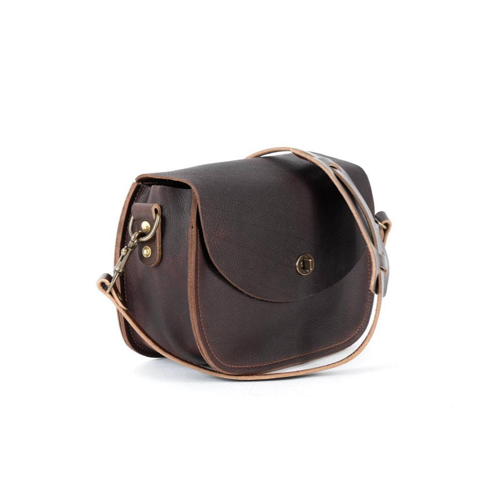 VIVIAN SATCHEL LEATHER CROSSBODY DELUXE - MOCHA