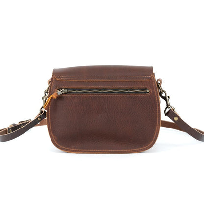 VIVIAN SATCHEL LEATHER CROSSBODY DELUXE - PEANUT BISON